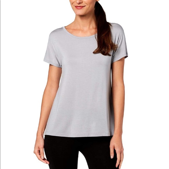 Ideology Cut-Out Short Sleeve Pullover Top Gray - Picture 1 of 2